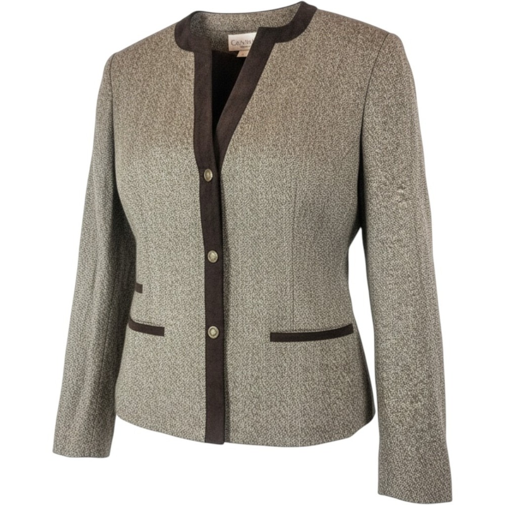 Conrad C Wool Blend Vintage Brown Blazer Jacket Womens Size 10